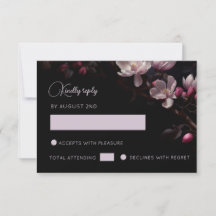 Magnolie Schwarz Floral