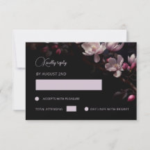 Magnolie Schwarz Floral