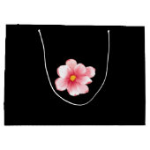 Magnolie Schwarz Große Geschenktüte (Rückseite)