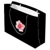 Magnolie Schwarz Große Geschenktüte (Rückseite Schrägansicht)