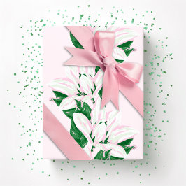 Magnolie schwingt in Rosa und Grün Geschenkpapier