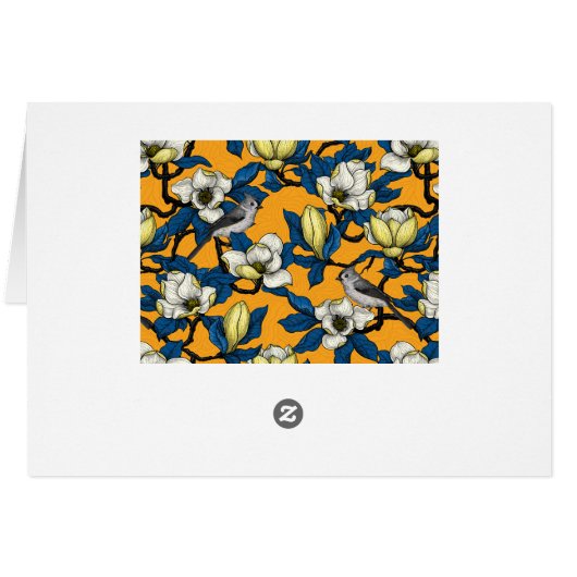 Magnolie und Titmausvogel blühen 3 (Rückseite Horizontal)