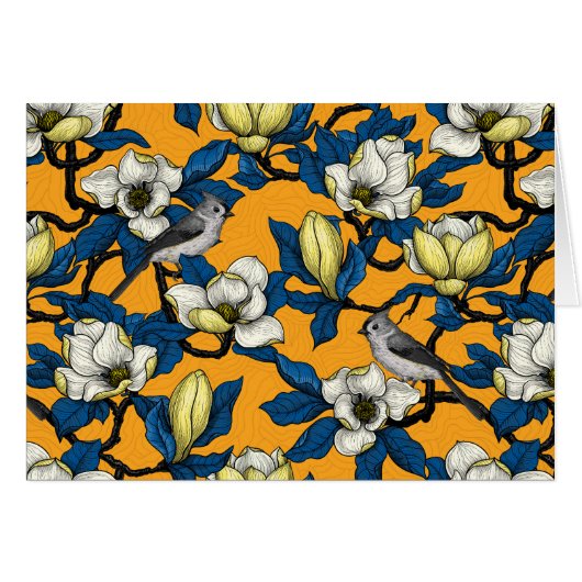 Magnolie und Titmausvogel blühen 3 (Vorderseite (Horizontal))