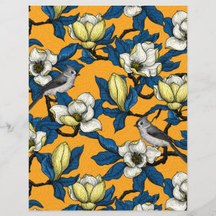 Magnolie und Titmausvogel blühen 3