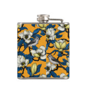 Magnolie und Titmausvogel blühen 3 Flachmann (Rückseite)