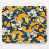 Magnolie und Titmausvogel blühen 3 Mousepad (Vorne)