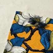 Magnolie und Titmausvogel blühen 3 Strandtuch (Beispiel)