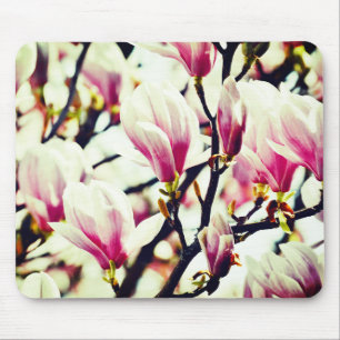 Magnolie Vintage Blumen Botanisch Blüten Chic Mousepad