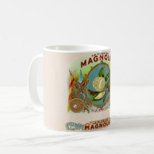 Magnolie-Zigarrenkisten-Etikett Kaffeetasse