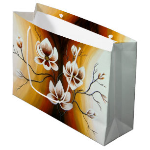 Magnolien, Acryl - Große Geschenktüte