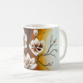 Magnolien, Acryl - Kaffeetasse (VorderseiteRechts)