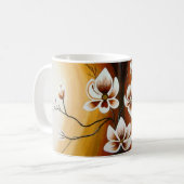 Magnolien, Acryl - Kaffeetasse (Vorderseite Links)