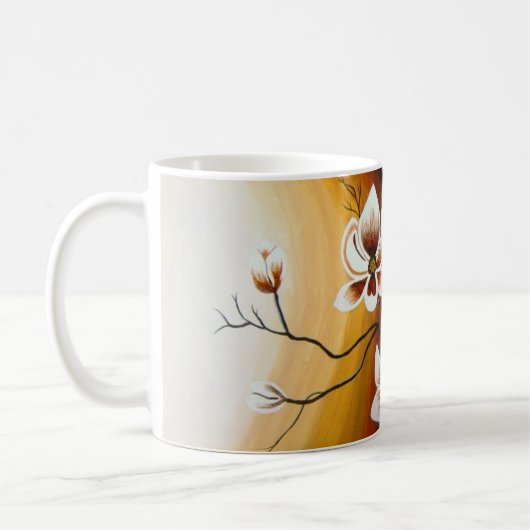 Magnolien, Acryl -  Kaffeetasse (Links)