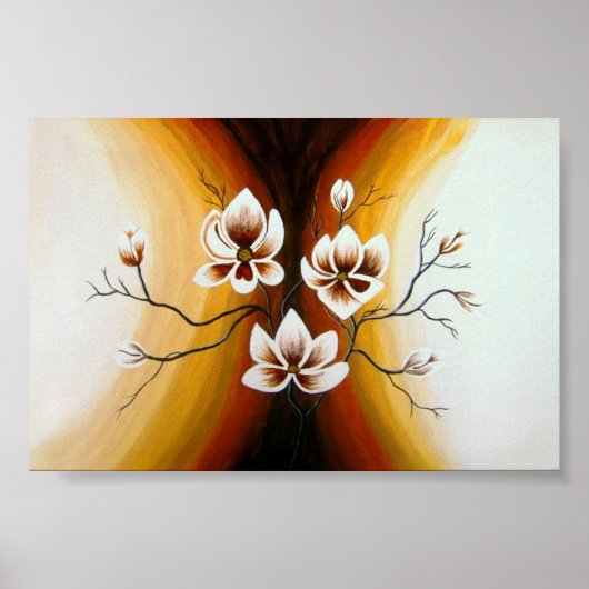 Magnolien, Acryl -  Poster (Vorne)