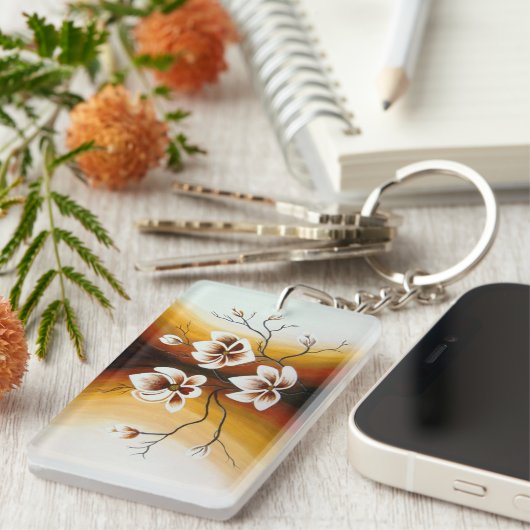 Magnolien, Acryl -  Schlüsselanhänger (Vorderseite rechts)