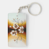 Magnolien, Acryl -  Schlüsselanhänger (Rückseite)