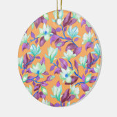 Magnolien auf dem Vanillehimmel blühen Keramik Ornament (Links)