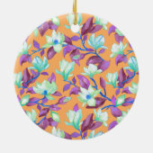 Magnolien auf dem Vanillehimmel blühen Keramik Ornament (Hinten)