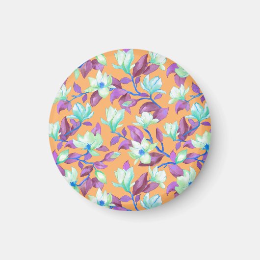 Magnolien auf dem Vanillehimmel blühen Magnet (Vorne)