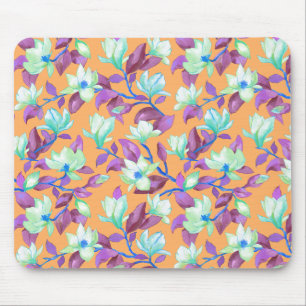Magnolien auf dem Vanillehimmel blühen Mousepad