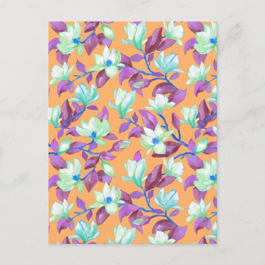 Magnolien auf dem Vanillehimmel blühen Postkarte (Vorderseite)