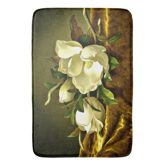 Magnolien auf goldenem Samttuch Badematte (Vorderseite Vertikal)