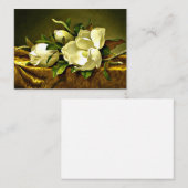 Magnolien auf goldenem Samttuch Mitteilungskarte (Vorne/Hinten)