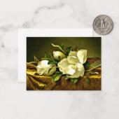 Magnolien auf goldenem Samttuch Mitteilungskarte (Vorderseite/Rückseite Beispiel)