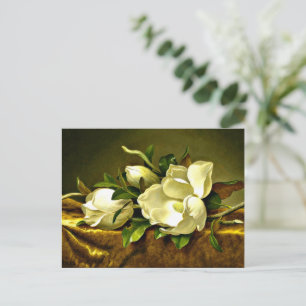 Magnolien auf goldenem Samttuch Postkarte