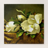 Magnolien auf goldenem Samttuch Puzzle (Vertikal)