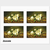 Magnolien auf goldenem Samttuch Rechteckiger Aufkleber (Blatt)