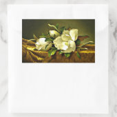 Magnolien auf goldenem Samttuch Rechteckiger Aufkleber (Tasche)
