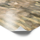 Magnolien auf Streifen Vintag Fotodruck (Ecke)