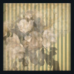 Magnolien auf Streifen Vintag Fotodruck<br><div class="desc">Vintager Blumenstrauß aus magnolischem Set auf gestreiftem Hintergrund. Ideal für Entdeckungsreise auf der Kommode</div>