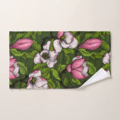 Magnolien blühen auf dunkelgrün badhandtuch set (Handtuch)