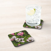 Magnolien blühen auf dunkelgrün getränkeuntersetzer (Rechte Seite)