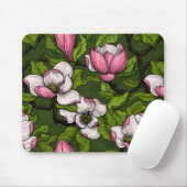 Magnolien blühen auf dunkelgrün mousepad (Mit Mouse)