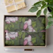 Magnolien blühen auf dunkelgrün seidenpapier (Geschenk)