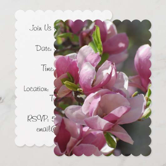 Magnolien blühen einladung (Vorne/Hinten)