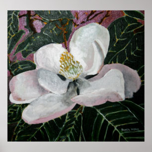Magnolien-Blume, die Acrylwandkunst malt Poster