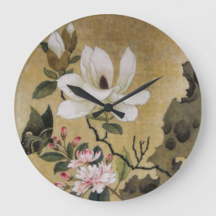 Magnolien-Blume und Schmetterling Ming Dynastie Große Wanduhr