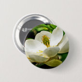 Magnolien-Blumen-nahes hohes Button (Vorne & Hinten)