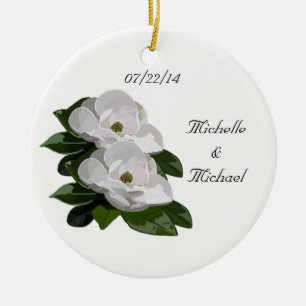 Magnolien-Blumen Save the Date, die Verzierung Keramik Ornament