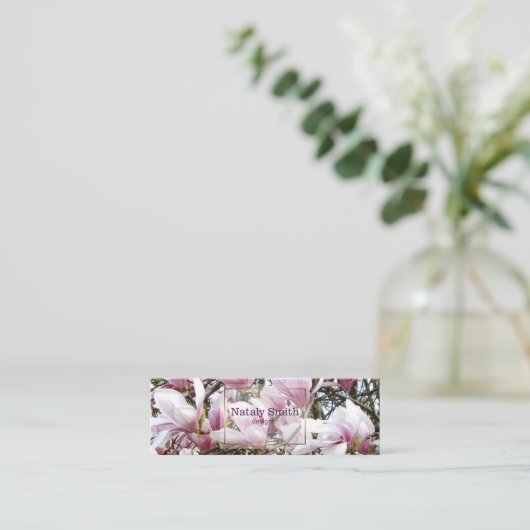 Magnolien-Blüte ist der Frühling Mini Visitenkarte (Stehend Vorderseite)