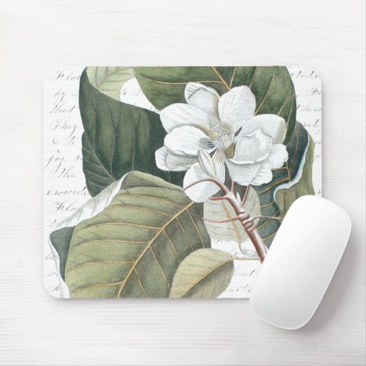 Magnolien-Blüte und Text-Collage Claras Balfour Mousepad (Mit Mouse)