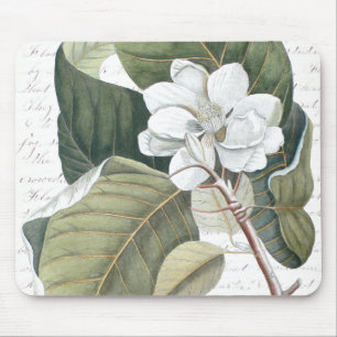 Magnolien-Blüte und Text-Collage Claras Balfour Mousepad