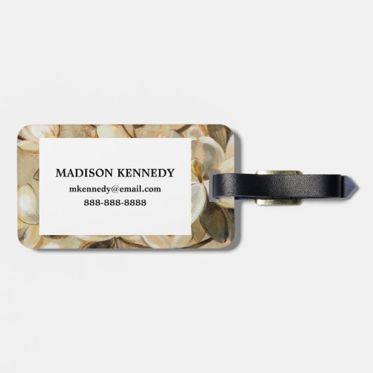 Magnolien-Einfachheits-Creme Gepäckanhänger (Rückseite horizontal)