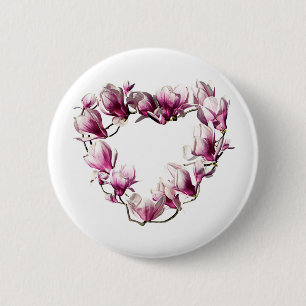 Magnolien-Herz Button