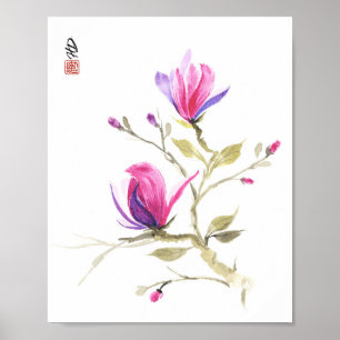 Magnolien im Frühlingslicht Poster