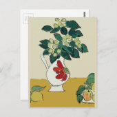 Magnolien in Vase, nach Matisse Postkarte (Vorne/Hinten)